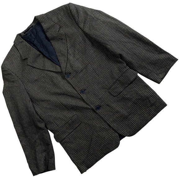 CAPTAIN (Germany) Check Viscose Estate Tweed Ivy League Blazer Olive (Zegna) : L